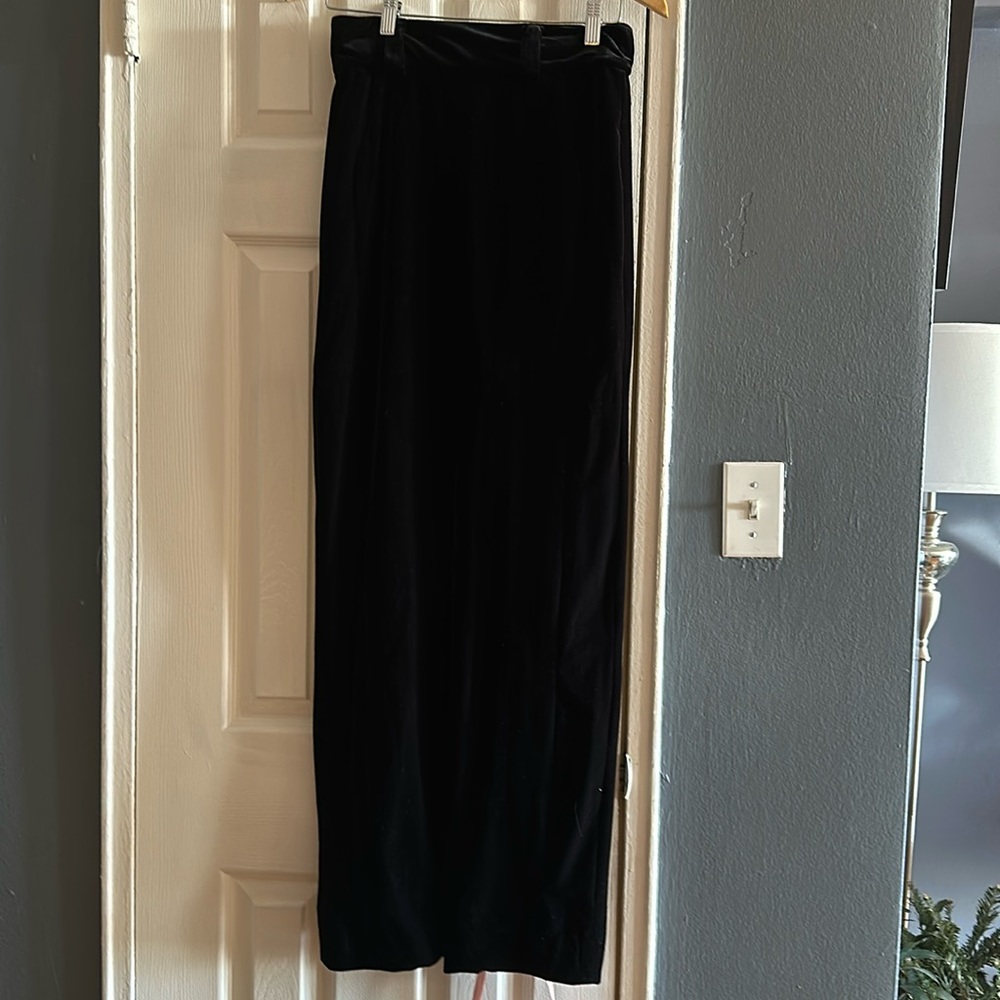 Long black velvet House of CB skirt (US size M)